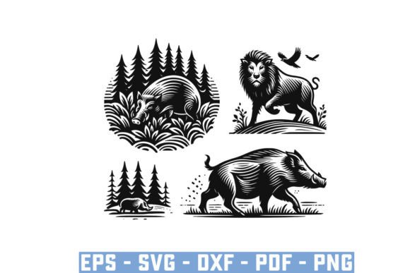 Download Wild Boar Hunter Pig Silhouette Bundle - Wild Collection