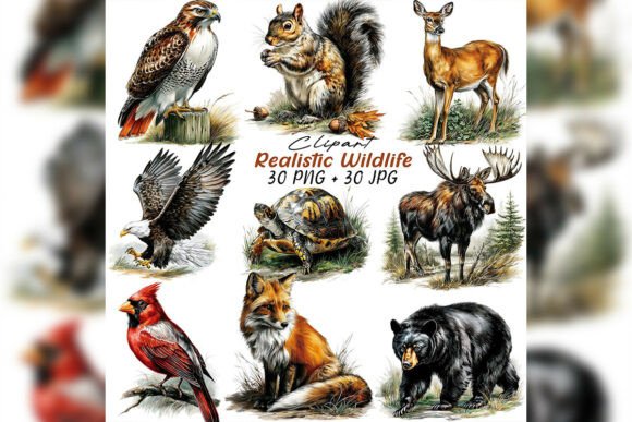Download Whimsical Wildlife Illustration Clipart - Wild Collection