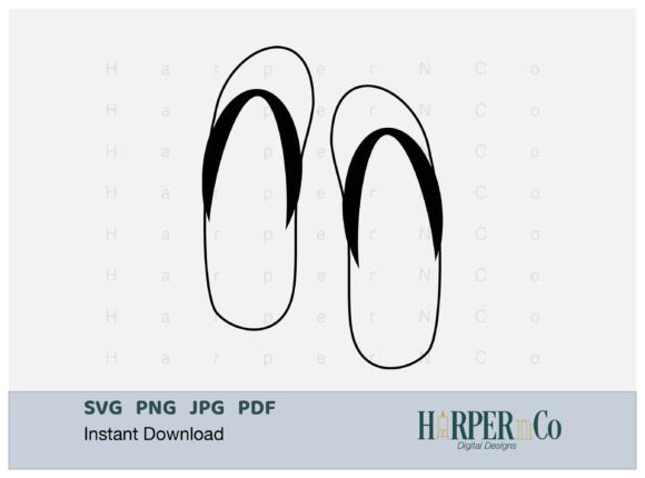 Download Flip Flop Outline SVG PNG Cut EPS File - Premium Resources