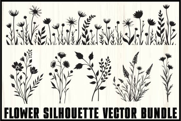 Download Wild Flower Silhouette Vector Set - Wild Collection