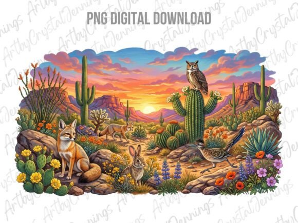 Download Desert Wildlife Animal Sunset PNG - Wild Collection