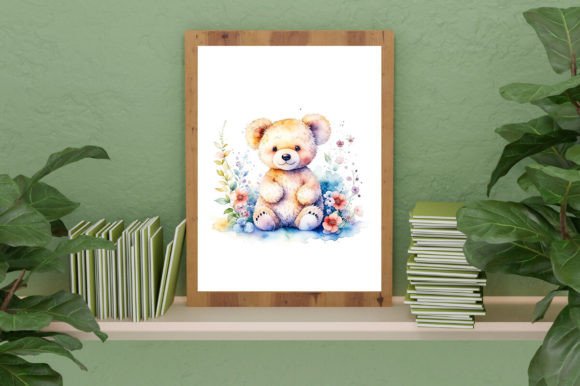 Download Watercolor Cute Baby Teddy Bear Graphic - Bear graphic Collection