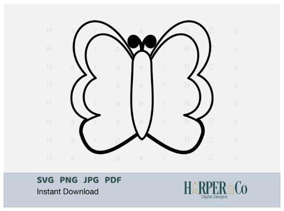 Download BUTTERFLY OUTLINE 9 SVG PNG Cut EPS File - Premium Bundle